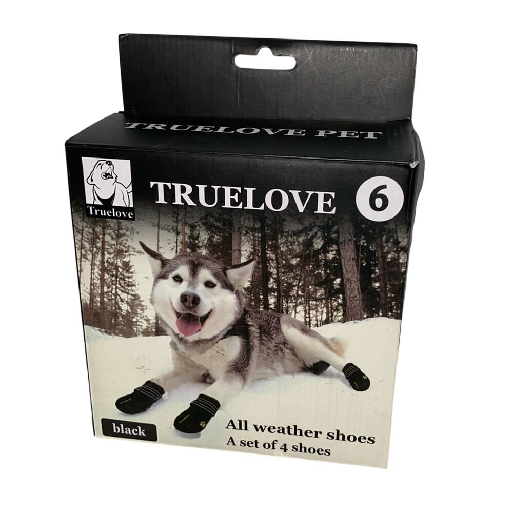 Truelove Dog Shoes Size 7 All Weather Boots Black Set of 4 NWT‎